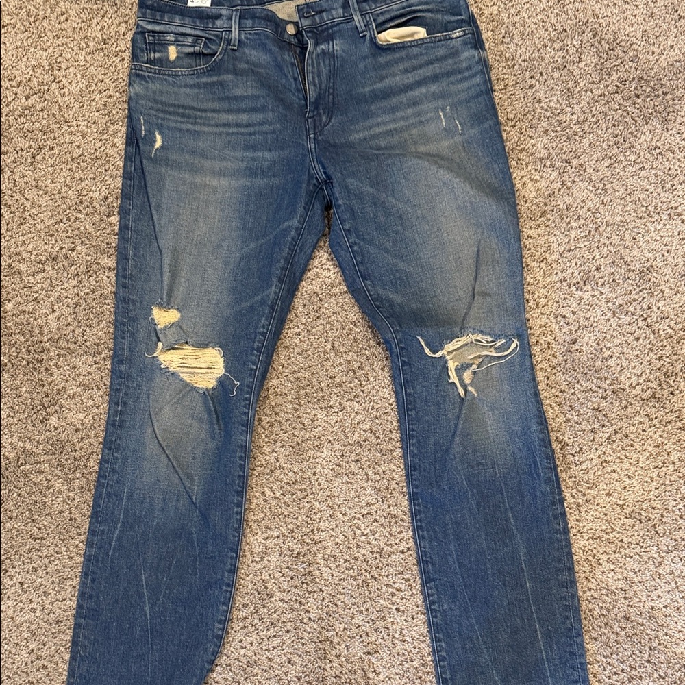Joes Distressed Blue Jeans